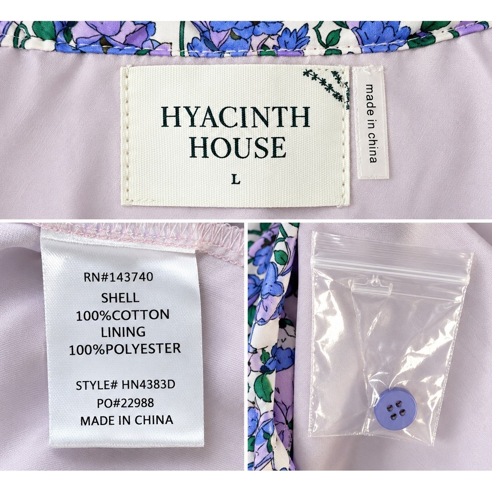 Tuckernuck Hyacinth House Lavender Button Front Puff Sleeve Maxi Dress ($228) L - Picture 4 of 5